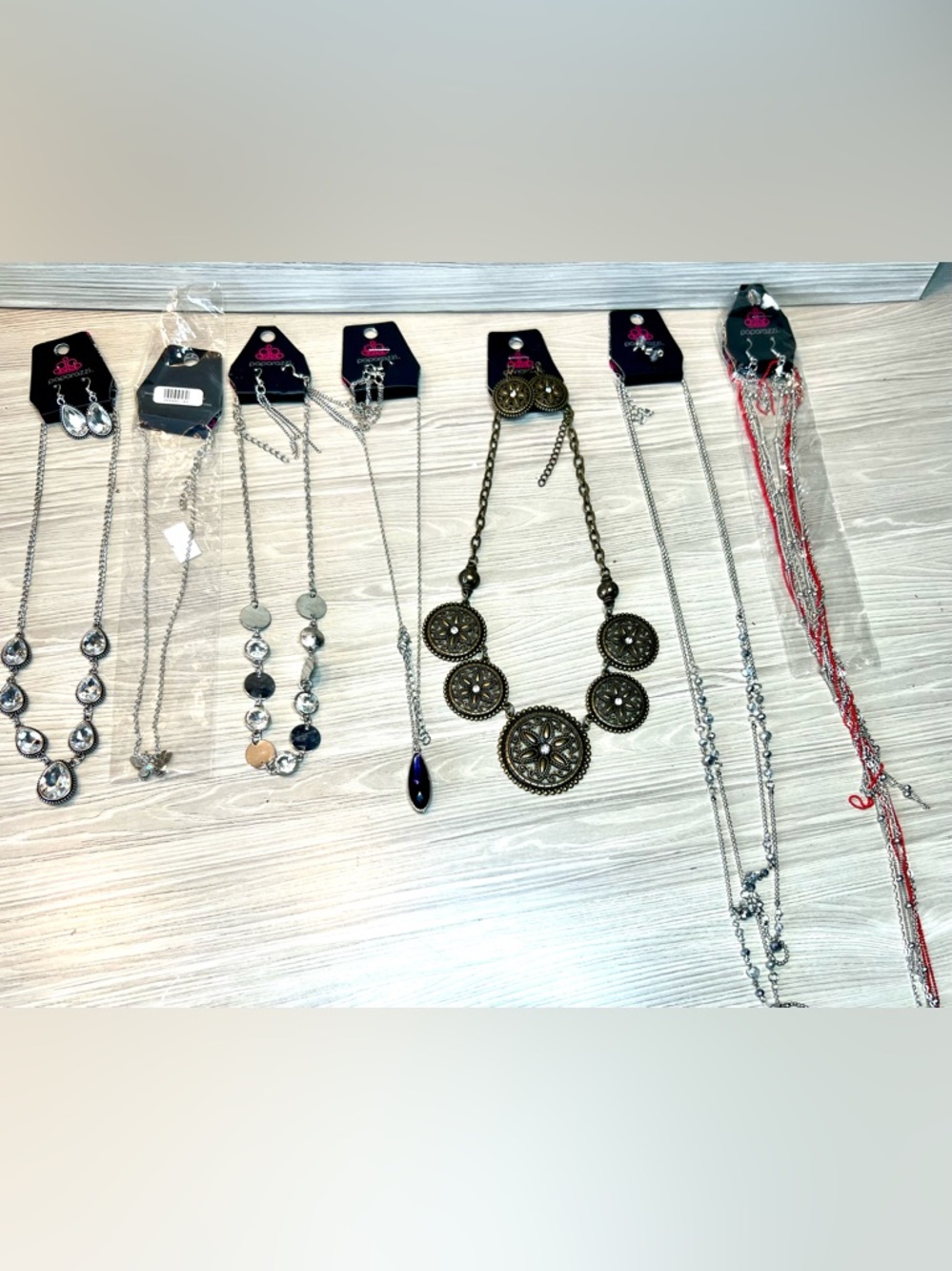 Lot of 7 NWT Paparazzi Fashion Jewelry Necklace & Earrings Sets